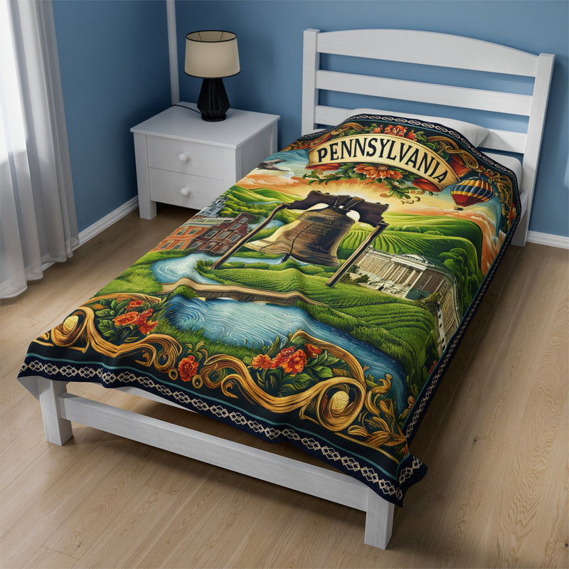 Pennsylvania  Velveteen Plush Blanket Soft Cozy Throw Home Decor Gift Idea