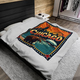 Chicago Plush Blanket Inspired Throw Cozy Home Decor Gift